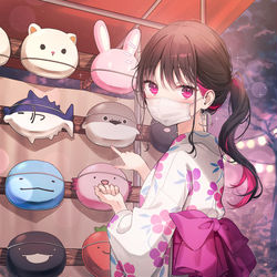 This is a pixiv picture whose title is ねぇ！あのお面可愛くない？.