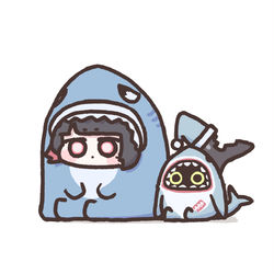 This is a pixiv picture whose title is 🦈🦈.