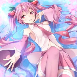 This is a pixiv picture whose title is 桜ミクさん.