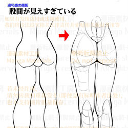 This is a pixiv picture whose title is 個人メモ：女性のお尻のよくある違和感.