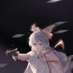 This is a pixiv picture whose title is 东方Project-藤原妹红.