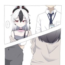 This is a pixiv picture whose title is 先生の右隣に並ぶカヨコ.