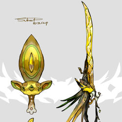 This is a pixiv picture whose title is ワンパチ・パルスワンモチーフの武器（ポケモン）.