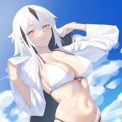This is a pixiv picture whose title is 水着景虎さん.