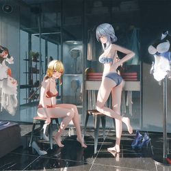 This is a pixiv picture whose title is 婚前更衣.