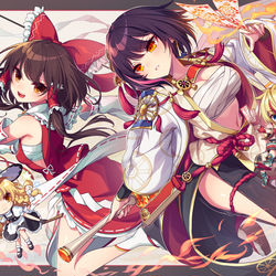 This is a pixiv picture whose title is れいむとせいな.