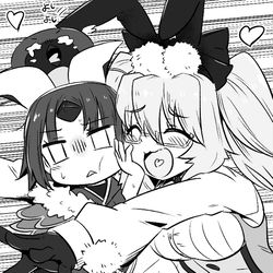 This is a pixiv picture whose title is レイヤーさん達の絡みを見て思わず描いたコヤンと紅ちゃん.
