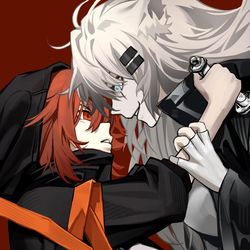 This is a pixiv picture whose title is lappland×CrownSlayer.