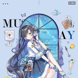 This is a pixiv picture whose title is Music Day.