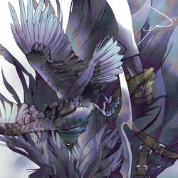 This is a pixiv picture whose title is 鳥葬.