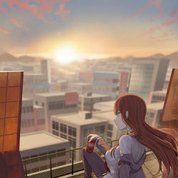 This is a pixiv picture whose title is 41日目, 牧瀬紅莉栖.