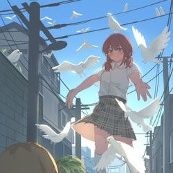 This is a pixiv picture whose title is 登ったらハグしてくれる.