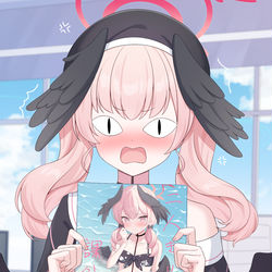 This is a pixiv picture whose title is コハルに薄い本が見つかった.