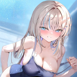 This is a pixiv picture whose title is 授業中に見せてくれる白ギャルちゃん.