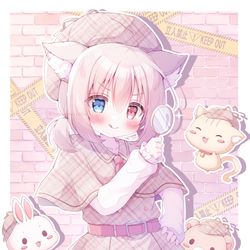 This is a pixiv picture whose title is 猫耳探偵ちゃん🕵️🔎✨.