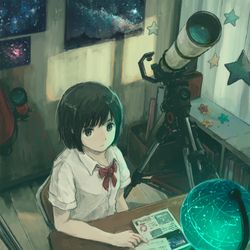 This is a pixiv picture whose title is 天文部.