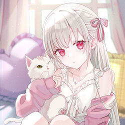 This is a pixiv picture whose title is 🐱♥.