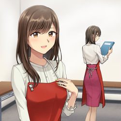This is a pixiv picture whose title is エプロン変じゃないですか？.