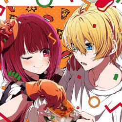 This is a pixiv picture whose title is 『すしのこ×ピザポテトアクかな🍣🍕』.