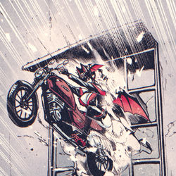 This is a pixiv picture whose title is バイク乗りマイヤー.