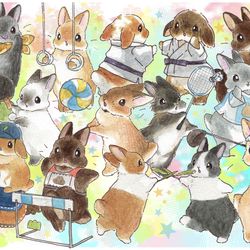 This is a pixiv picture whose title is うさぎさんのスポーツシリーズ.