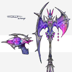 This is a pixiv picture whose title is ベベノム・アーゴヨンモチーフの武器（ポケモン）.