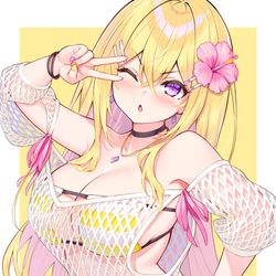 This is a pixiv picture whose title is 水着牡丹さん.
