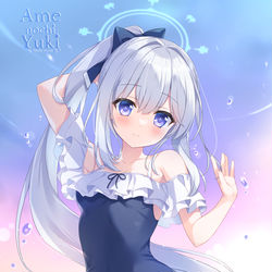 This is a pixiv picture whose title is 水着ミヤコ💙🐰🏝💙.