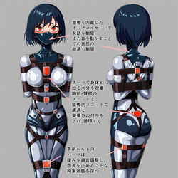 This is a pixiv picture whose title is 拘束衣 設定.