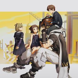 This is a pixiv picture whose title is Anton with kids.