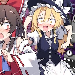 This is a pixiv picture whose title is 霊夢と魔理沙のロブロックス.