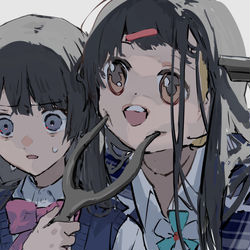 This is a pixiv picture whose title is 月ノさんと謎ノさんのツーショット🫰.