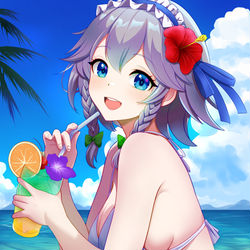 This is a pixiv picture whose title is 夏期休暇咲夜さん.
