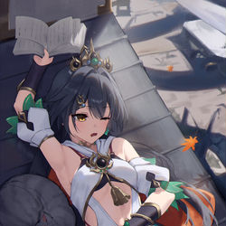 This is a pixiv picture whose title is 雲璃のお昼寝.