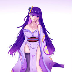 This is a pixiv picture whose title is 雷电将军（鬼）.
