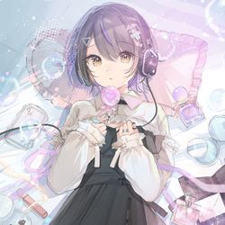 This is a pixiv picture whose title is 💜🎧.