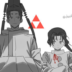This is a pixiv picture whose title is 逃げ上手の若君.