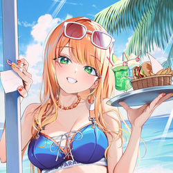 This is a pixiv picture whose title is 君とセミブルー.