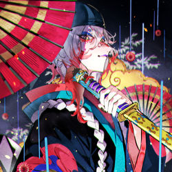 This is a pixiv picture whose title is モノノ怪 唐傘.
