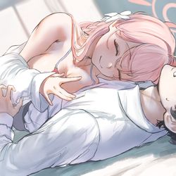 This is a pixiv picture whose title is 先生とハナコ.