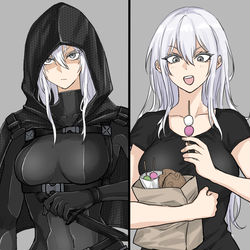 This is a pixiv picture whose title is 工作員さん　オンとオフ.