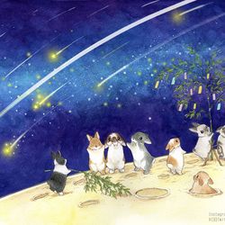 This is a pixiv picture whose title is うさぎさんと七夕の約束.