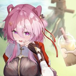 This is a pixiv picture whose title is 練習後的誘惑.