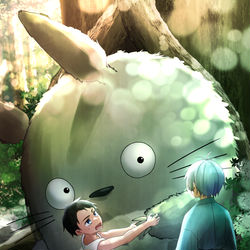 This is a pixiv picture whose title is 【クロス注意】「な、何故儂の住処に尻が詰まっておるのじゃ…！？」.