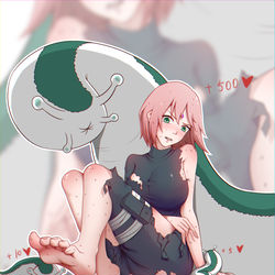 This is a pixiv picture whose title is 忍战小樱战损版.