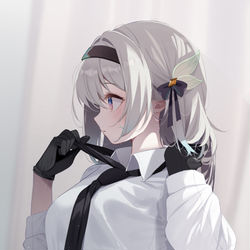This is a pixiv picture whose title is Getting Ready To Work 🖤.