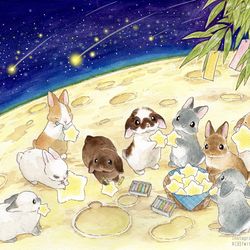 This is a pixiv picture whose title is うさぎさんと七夕の約束.