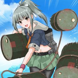This is a pixiv picture whose title is 夕張「さぁ！色々試してみてもいいかしら？」.