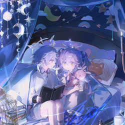 This is a pixiv picture whose title is Bedtime Stories.