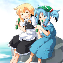 This is a pixiv picture whose title is 「skeb」魔理沙&にとり.